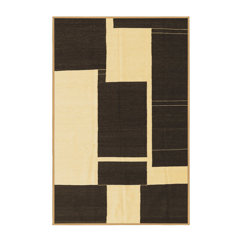 Tapis contemporains brun lavable à la machine 2776, Rectangle 7 pi x 10 pi