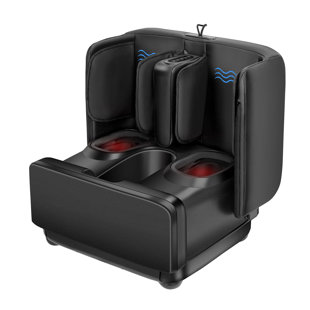 Masseur de pieds et de mollets 2-en-1 Shiatsu avec vibration de la chaleur et compression de l'air FSA / HSA éligibles en gris
