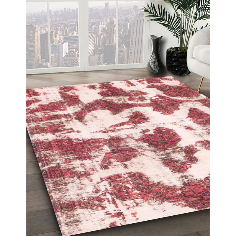 Tapis rouge en laine Power Loom, Carré 8 pi