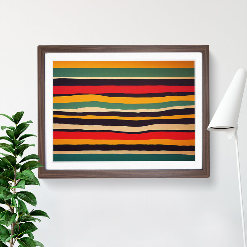 Abstract Striped Vol.2 - Framed Print, 46cm H x 64cm W x 2cm D, Walnut Framed