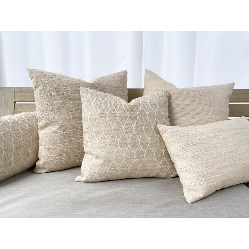 Indoor/Outdoor Pillow Cover & Insert, White, 16"H x 16"W