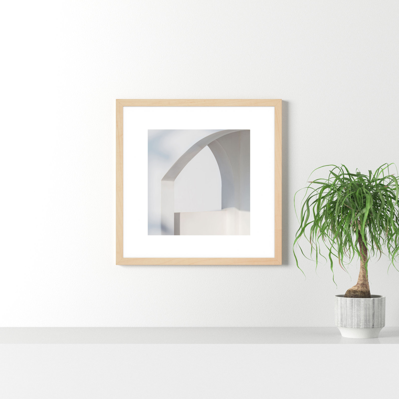 Lowell "White Fragments from Greece 2" Print, 30" H x 30" W x 1.25" D, Maple