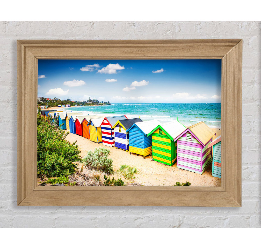 Beach Hut Delight Gerahmter Druck Wandkunst