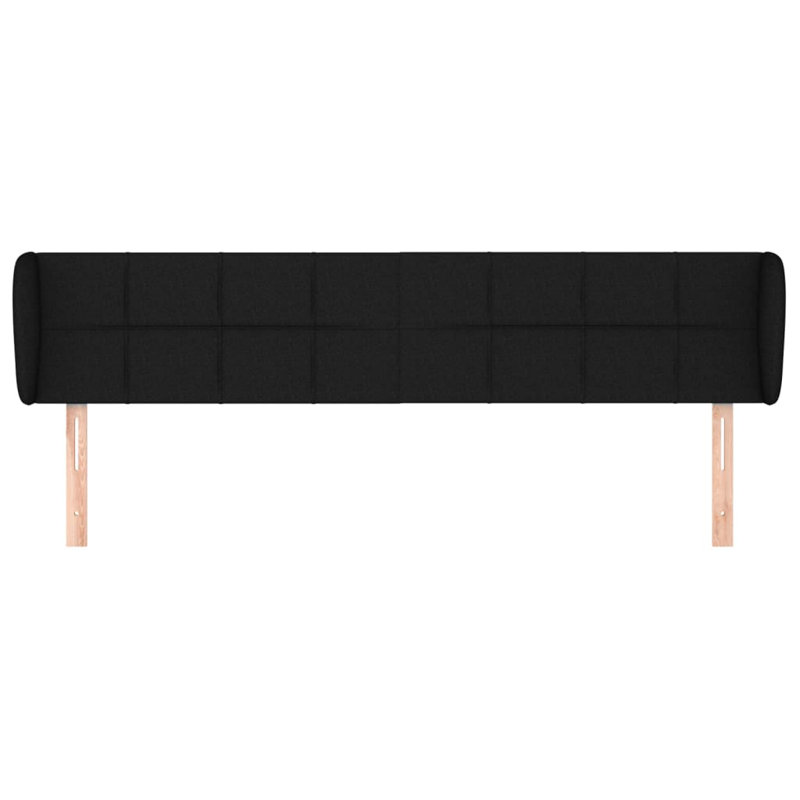 Headboard, 88cm H x 183cm W x 23cm D, Black Fabric