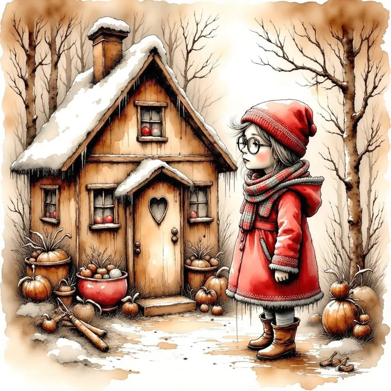 Winter’s Tale - Le chalet dans les bois, H 12 po x l 12 po