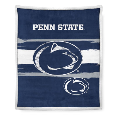 Plaid et couvertures sous licence officielle NCAA Penn State Nittany Lions - 127 cm x 152 cm avec revers en fausse fourrure de mouton