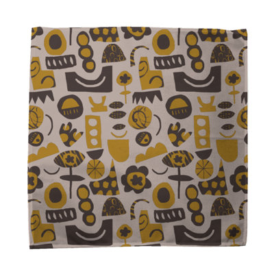 Cadysse 100% Cotton Geometric Square Napkin