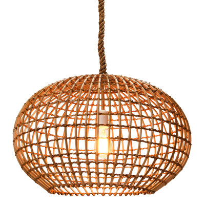 Open-Weave Wicker Ceiling Light