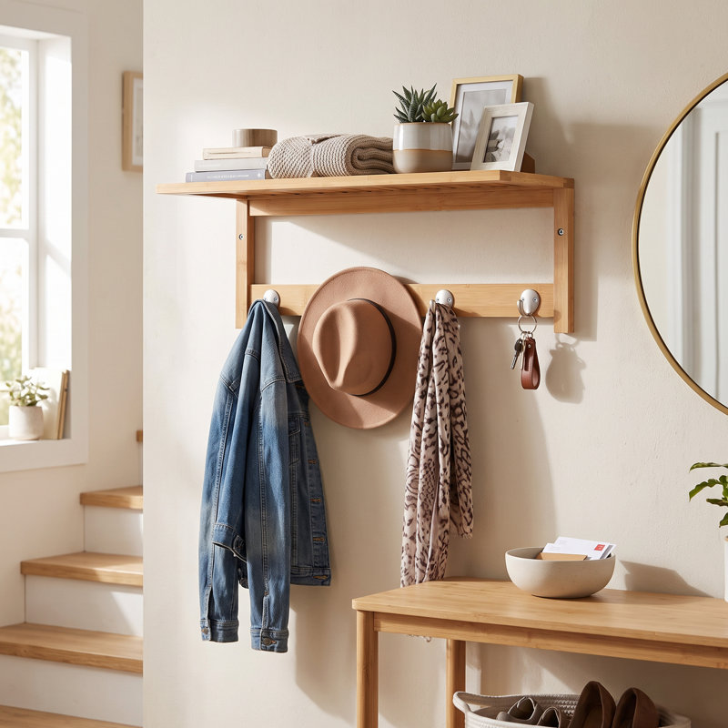 Solid Wood 4 - Hook Coat Rack