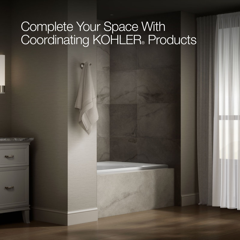 60" x 42" Drop In Soaking Bathtub, White, Left