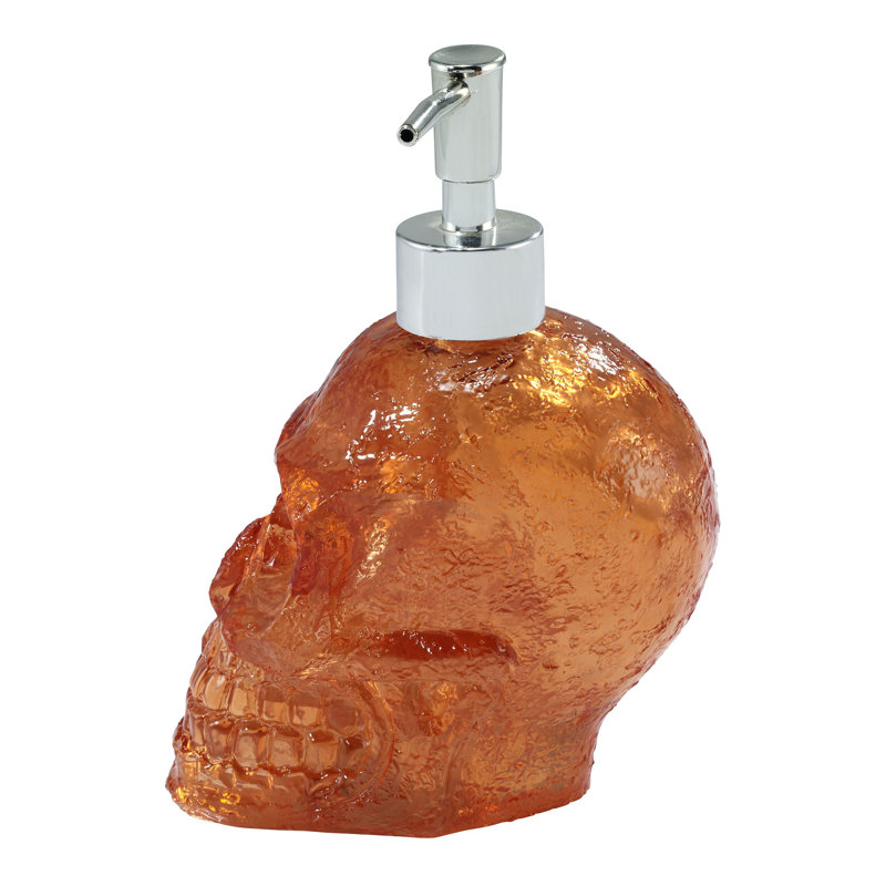 Halloween Skull Orange Resin Soap Dispenser