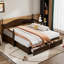 Lit de jour en bois simple avec lit gigogne simple, lit de jour extensible avec deux tiroirs de rangement-1995312201