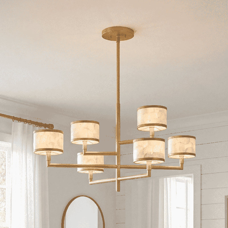 Mariquita 6-Light Chandelier in Spun Gold by Breegan Jane