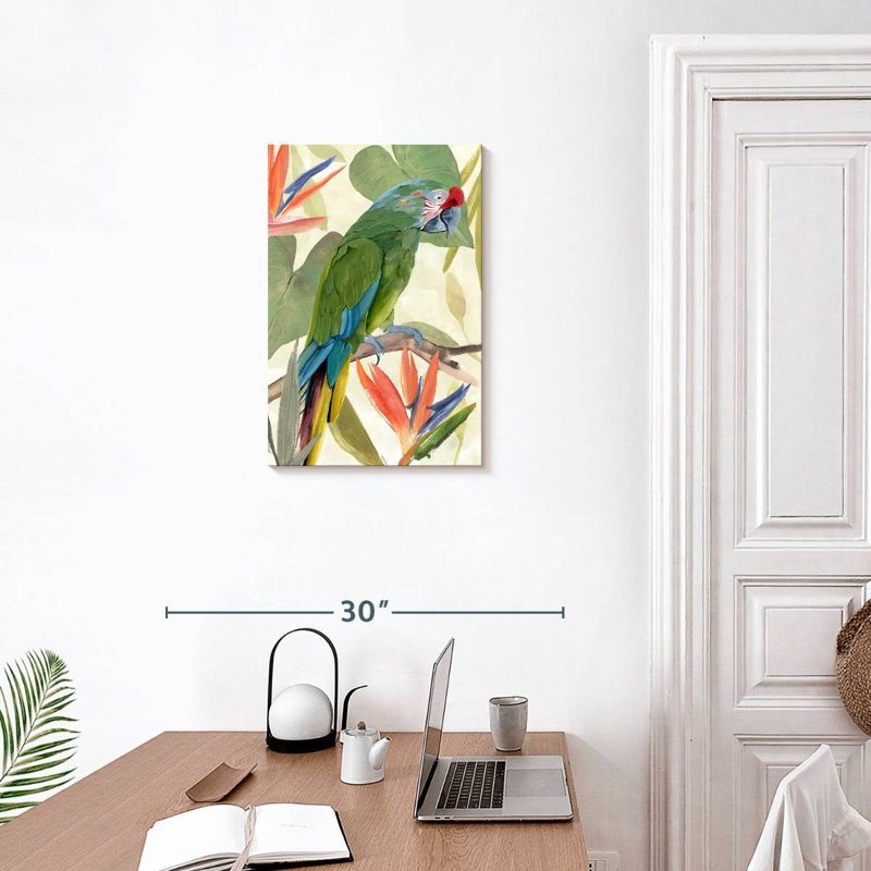 Composition de perroquet tropical Brampt I, H 24 po x l 16 po