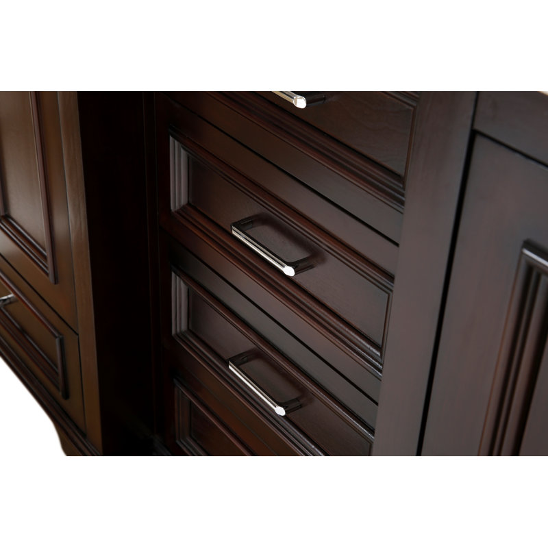 Loughlam 72'' Double Bathroom Vanity with Top, Chocolate, Carrara Marble