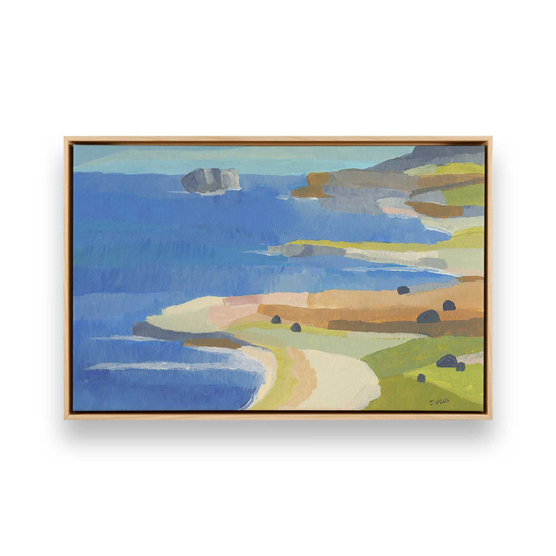 Impression sur toile Irish Coastal Whimsy, Cadre américain en érable flottant, H 26 po x l 38 po x P 1,75 po