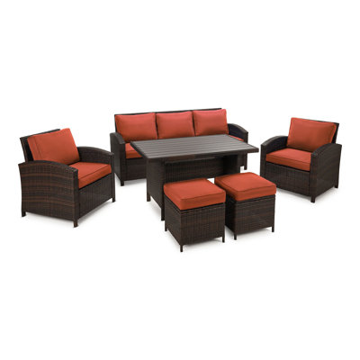 33'' Wide Wicker Patio Sectional with Cushions