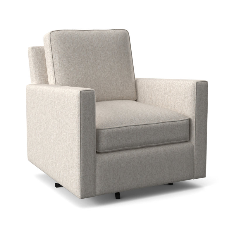Nicklaus Cotton Swivel Armchair, Snow Crypton Performance; 0884-91
