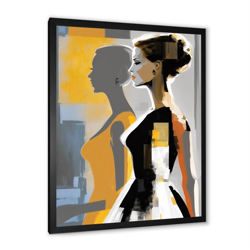 Silhouette de femme gracieuse I sur toile, H 32 po x l 16 po x P 1 po, Cadre photo noir