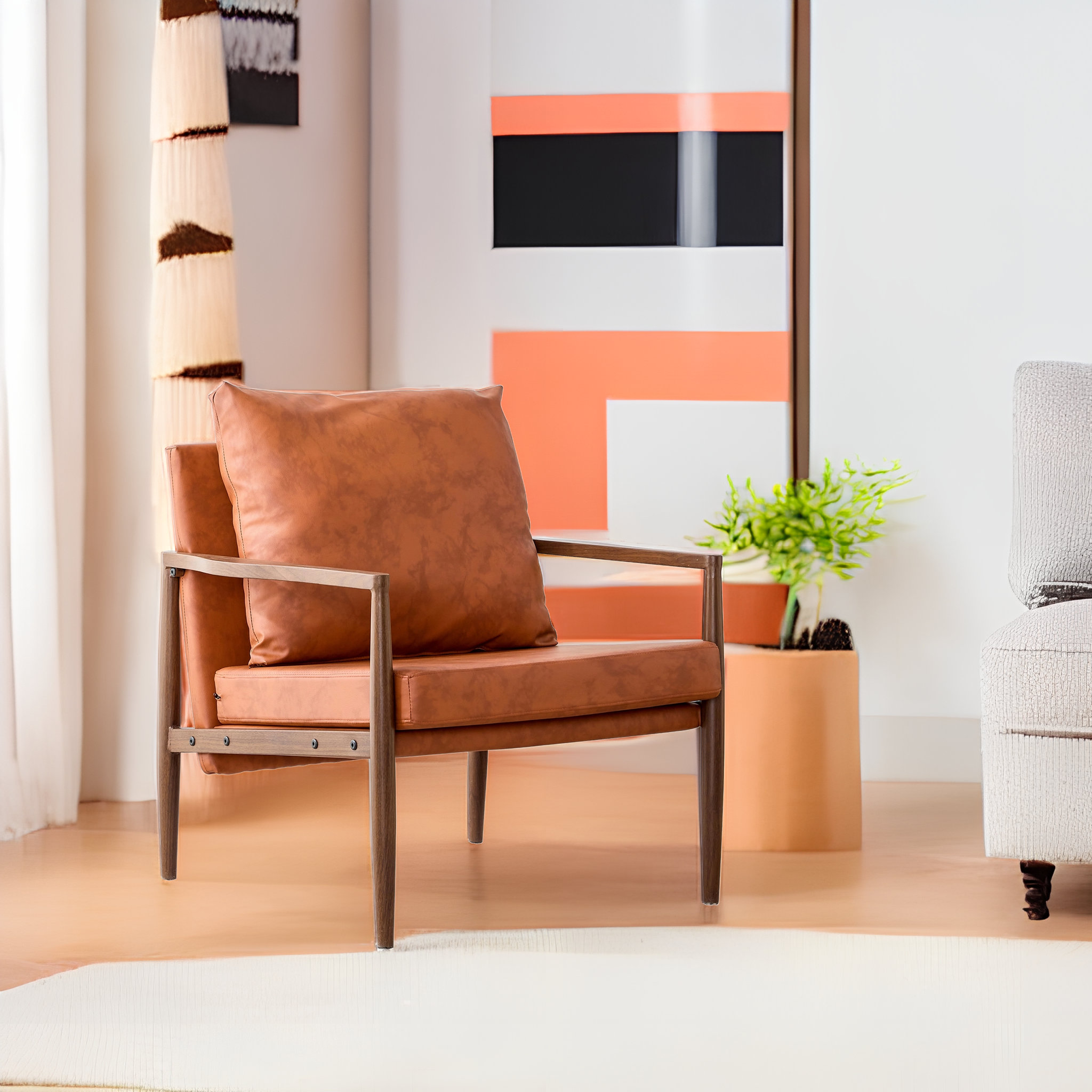 Ebern Designs Delanda Vegan Leather Armchair - Wayfair Canada