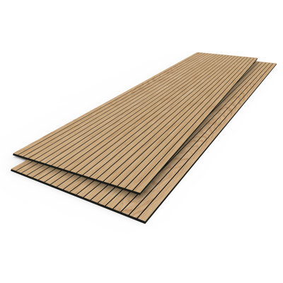 Panneau mural acoustique à lattes de bois, panneau décoratif insonorisé 3D Shiplap pour murs et plafonds (couvre 31 pieds carrés)