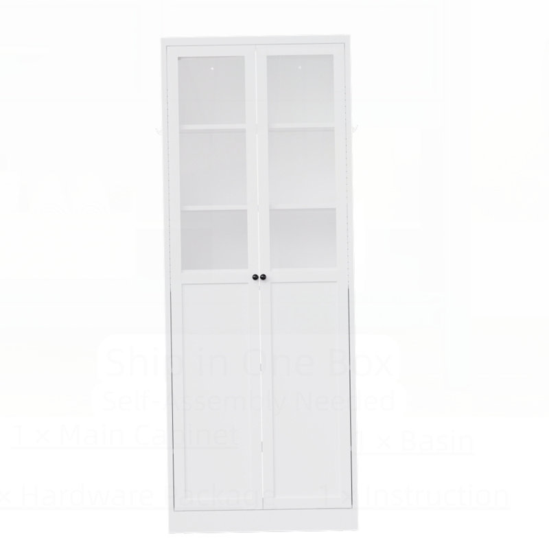 Armoire de cuisine haute en métal avec tablettes réglables, organisateur de rangement robuste pour une utilisation dans plusieurs pièces, assemblage sans outil