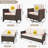 7-Piece Outdoor Wicker Sofa Set, All-Weather High Back with Comfy Cushions, 2 Single & 2 Swivel Chairs, 1 Three-Seat Sofa, 2 Ottomans-1055251896