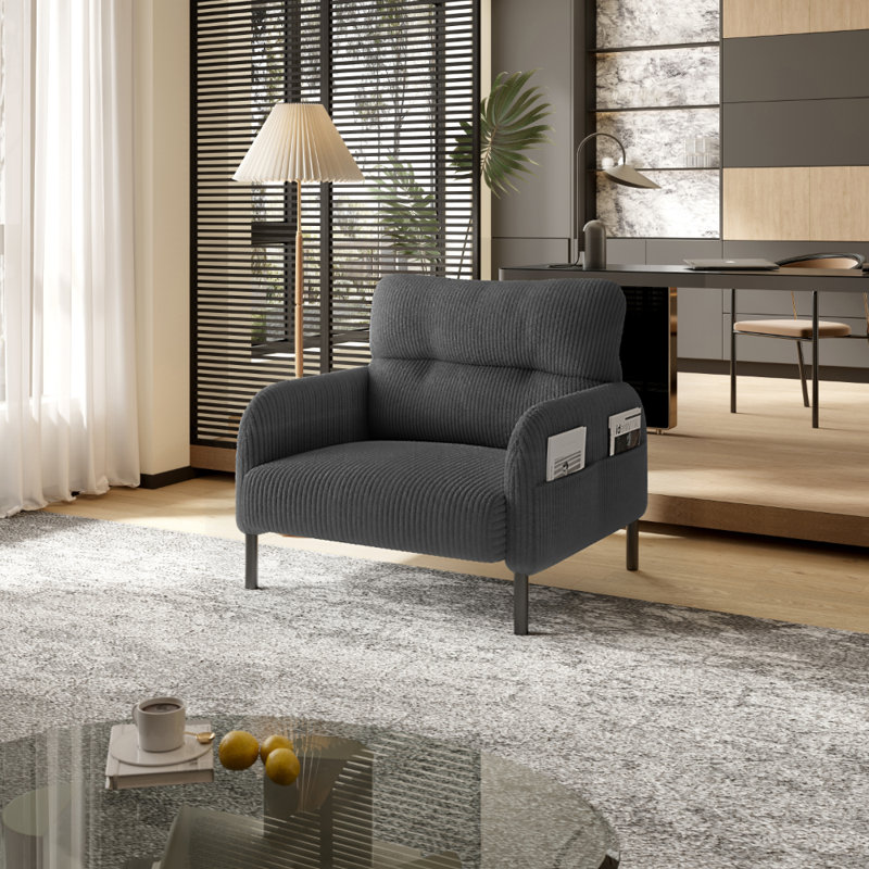 Upholstered Accent Chair, Gray