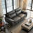 Chicago Genuine Leather Sofa, Dark Grey 79"-1905134656