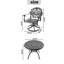 L'ensemble de salle à manger en fonte d'aluminium toutes saisons comprend 4 chaises pivotantes et une table ronde avec cadre-111835843