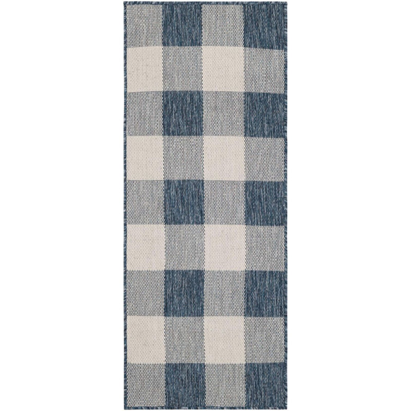 Tapis intérieur / extérieur bleu Borland, Tapis de couloir 2 pi x 5 pi 1 po
