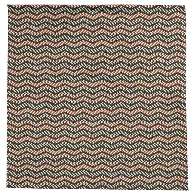 Nappe à chevrons ondulés Stephenie, Noir / Orange