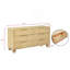 Commode moderne à 6 tiroirs avec panneaux cannelés Modern