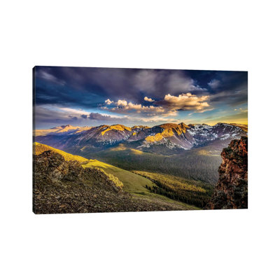 " Usa, Colorado, Rocky Mountain National Park. Mountain and Valley Landscape at Sunset " Graphic Art Print