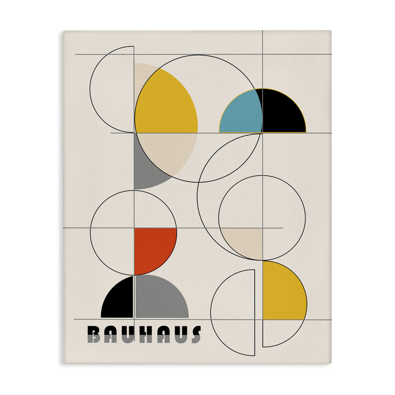 Art mural sur toile mouvement Bauhaus par Ioana Horvat, H 20 po x l 16 po