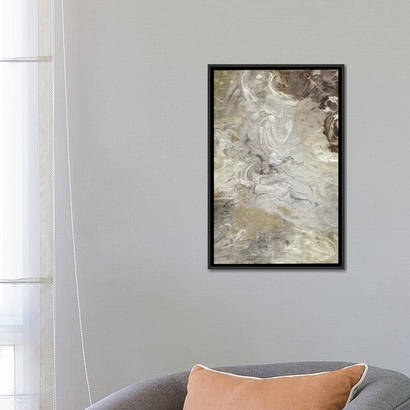 « marbleed line », reproduction sur toile, H 26 po x l 18 po x p 1,5 po, Toile avec cadre noir