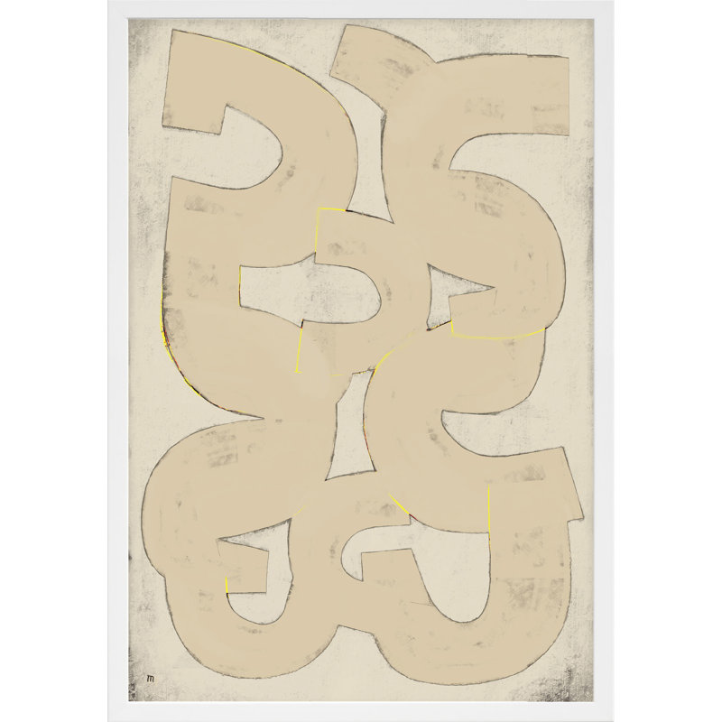 Dessin 2 par StudioM - peinture encadrée, Cadre blanc, H 25 po x l 17,5 po x P 1,25 po
