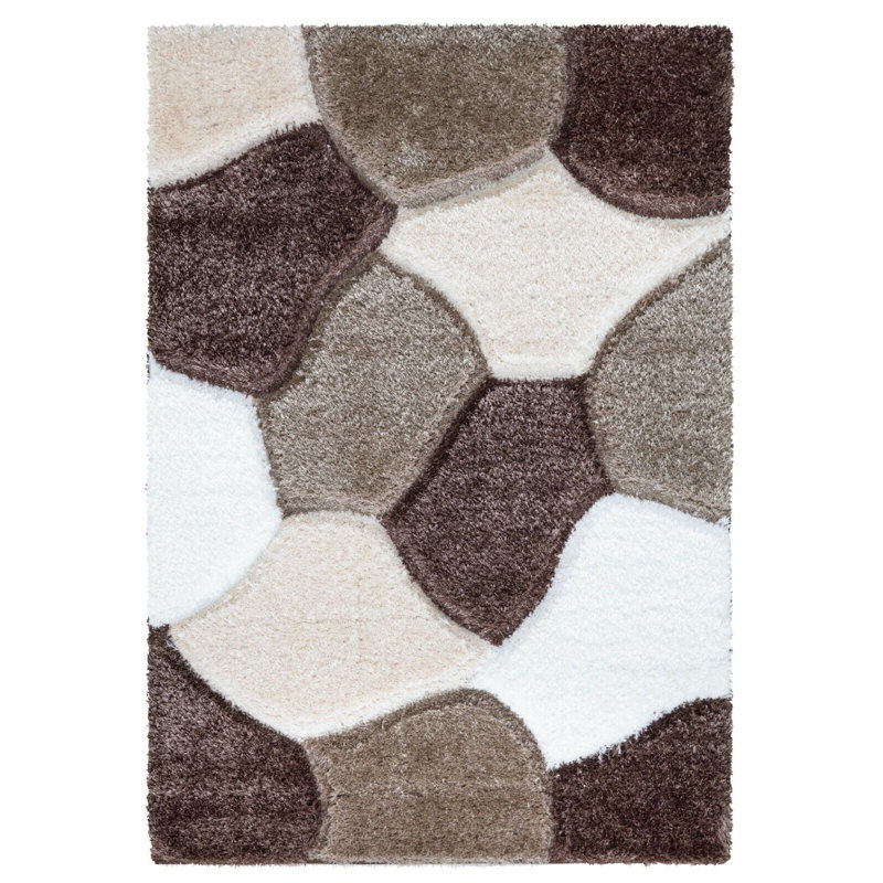 Arsula Abstract Shag Area Rug, Rectangle 120 x 170cm