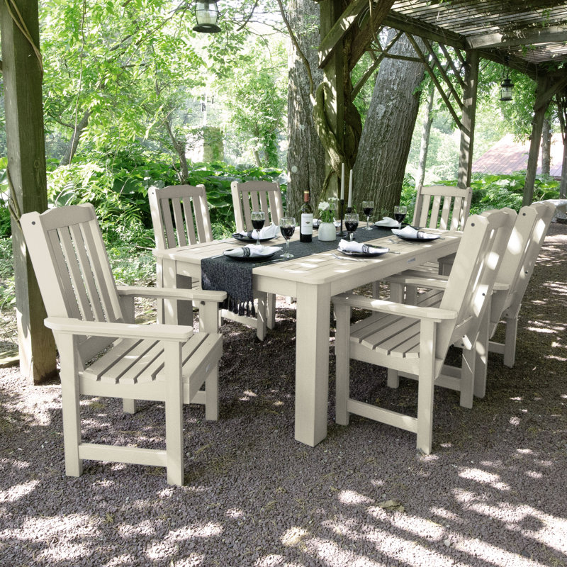 Ensemble repas pour 6 personnes Kile, Blanc délavé, L 72 po x l 42 po x H 30 po