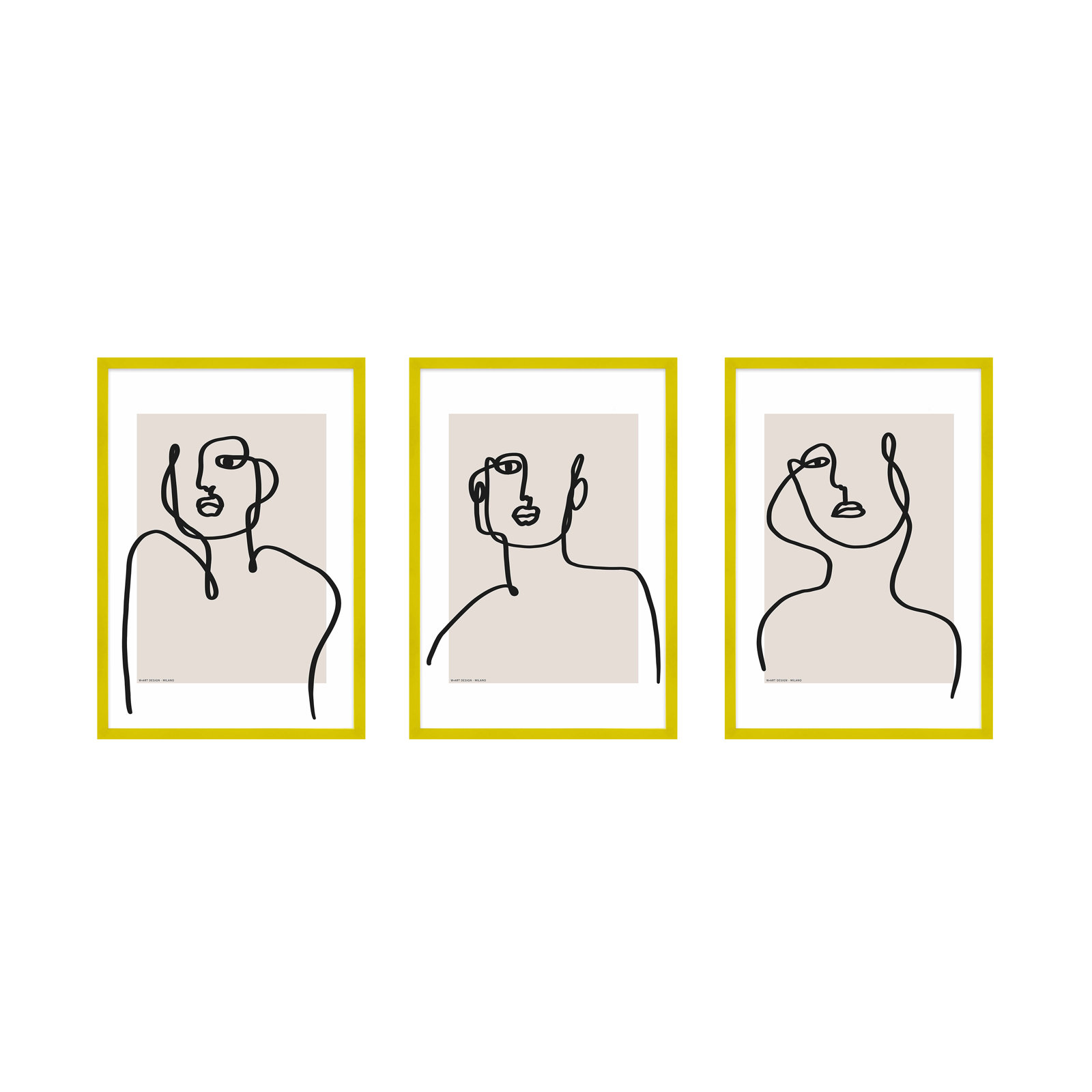 Figure And Form by Romina Gadler, Yellow Framed Paper, 50" H x 35" W x 1.25" D