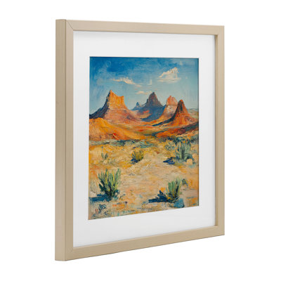 Montagnes du désert, reproduction encadrée sous verre, design par Petal Prints Design