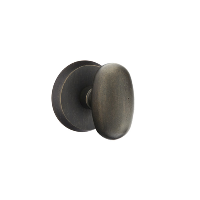 Ensemble de boutons de passage Emtek avec rosette et bouton à œufs # 2 Sandcast, Bronze moyen