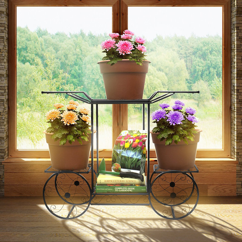 Black Iron 6-Tier Parisian Style Plant Display Cart