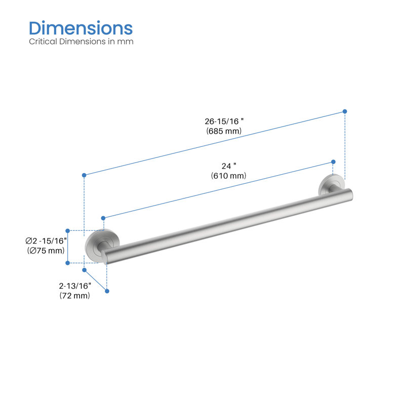 26.94'' Grab Bar, Silver