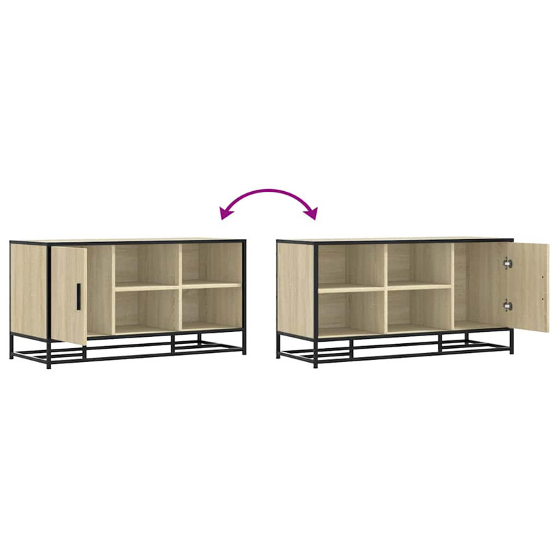 5 Pair Shoe Storage Bench, Sonoma Oak