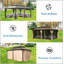 Pavillon de jardin à toit rigide 12 'x 20' avec double toit en acier galvanisé, structure en aluminium, rideaux et filet pour une utilisation extérieure à l'année