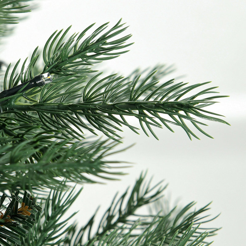 Arbre de Noël artificiel haute de 6 pi HOMcom avec 2328 branches, 400 lumières DEL blanc chaud, ouverture automatique, 8 modes d'éclairage