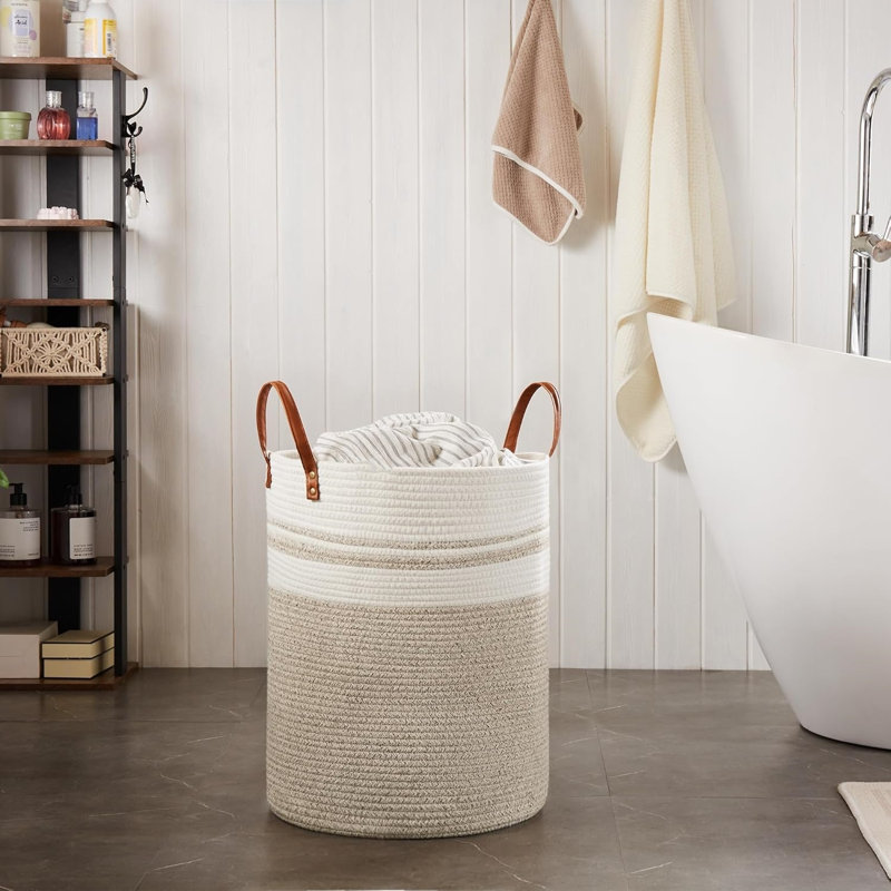Panier à linge tissé avec poignées, H 20 po x l 15 po x P 15 po