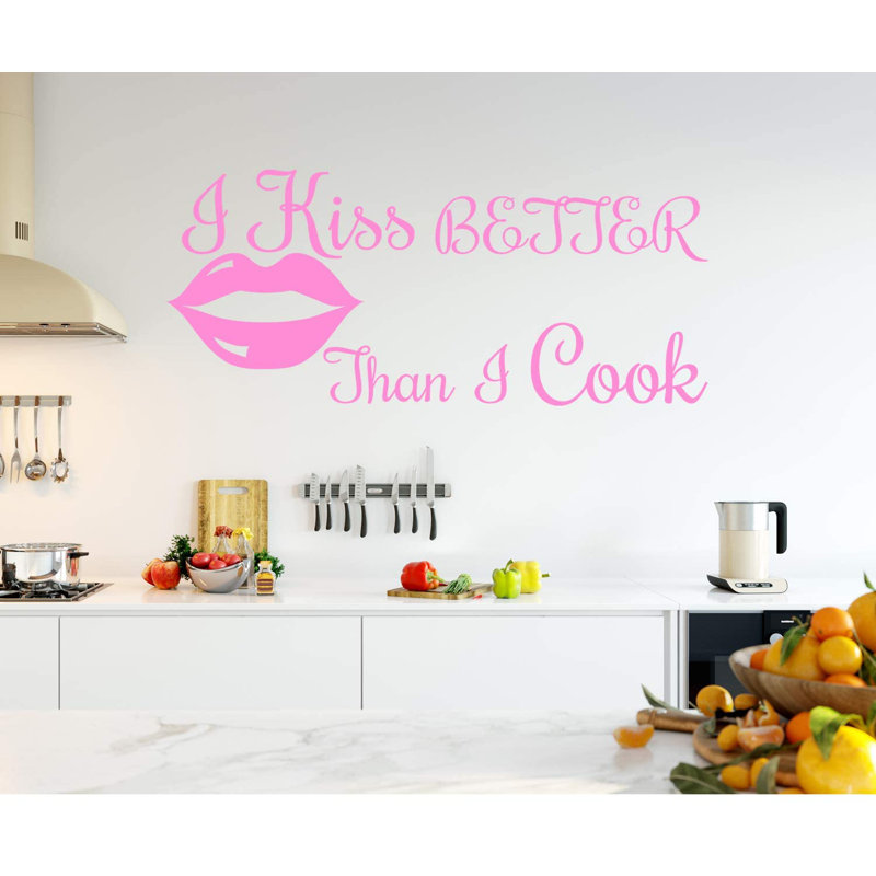 Adhésif décoratif i baiser better than I Cook, H 10 po x l 22 po, Rose