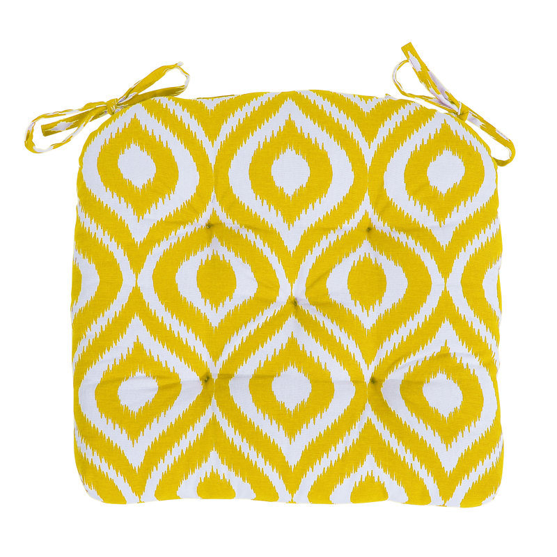 Outdoor 3'' Dining Chair Chair Pad, Yellow